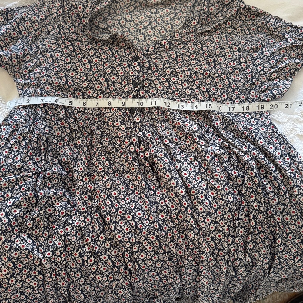 Anthropologie Floral Button-Down Dress - Black and White - Picture 5 of 5